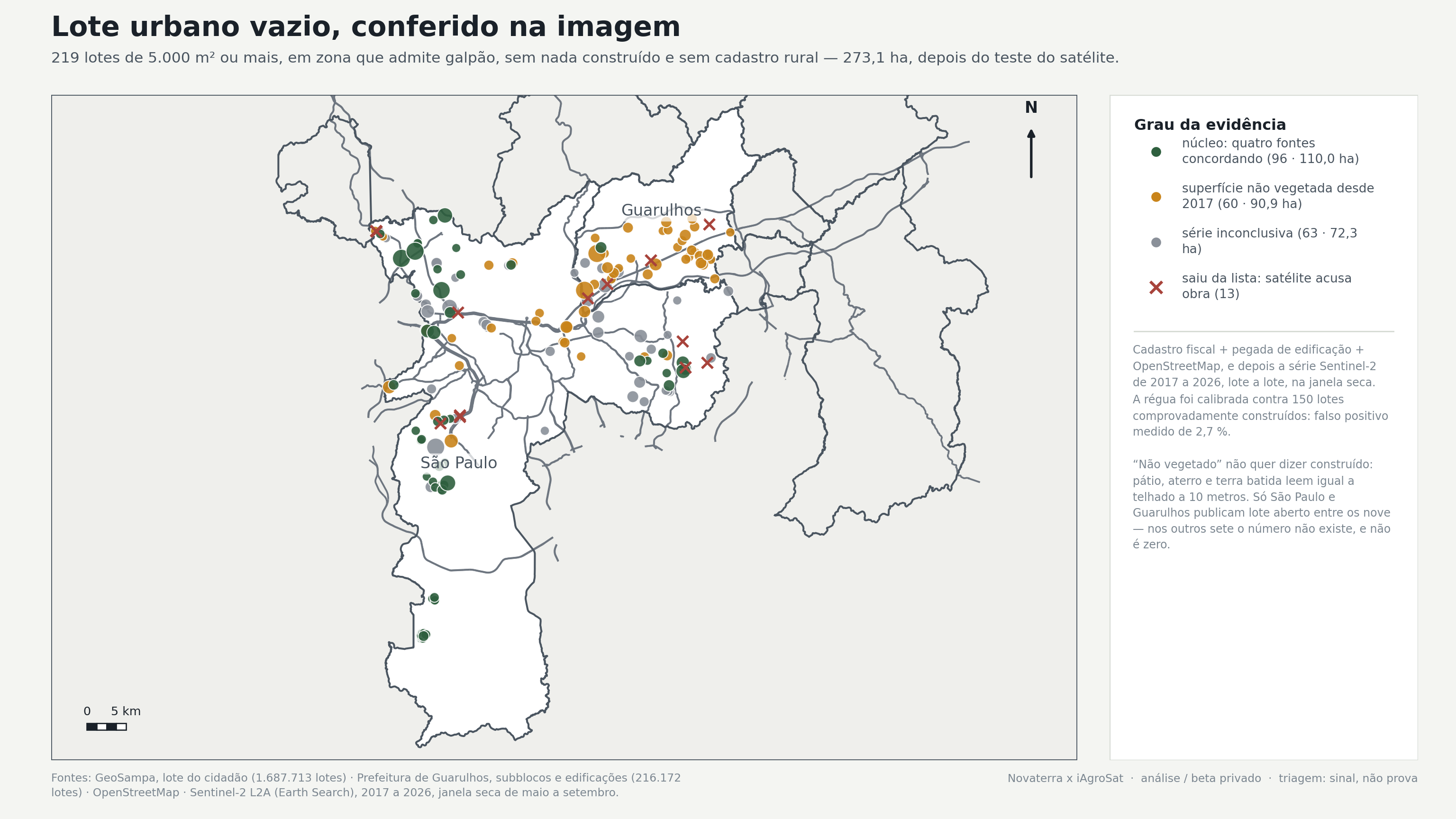 Lote urbano vazio, conferido na imagem